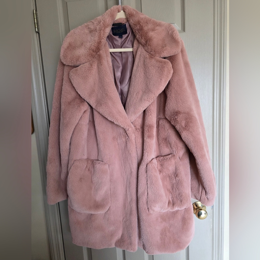 Rachel Roy Vintage-Inspired Pink Faux Fur Coat - Women